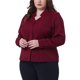 thumbnail image 4 of Agnes Orinda Camisas Casual Elegantes para Mujer de Talla Grande con Botones y Cuello en V, Manga Larga para Oficina y Trabajo, Talla 1X, Color Burdeos, 4 of 6
