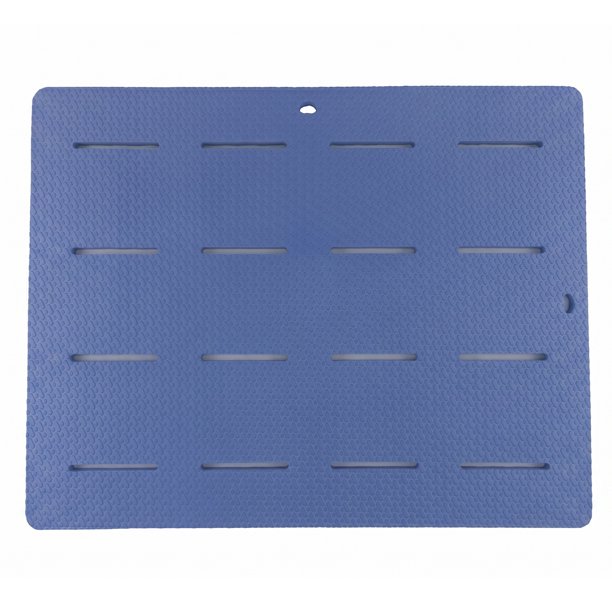 REGALWOVEN Alfombra Grande, Alfombra de Baño de Espuma EVA Superficie Texturizada, Antideslizante de Secado Rápido con Orificios de Drenaje, Cojín Suave para los Pies para Personas Mayores Azul