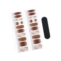 Ioensy - 20 Piezas De Calcomanías Artísticas Para Envolver Uñas Completas, Calcomanías Para Uñas De Cobertura Completa Para Salón, Hogar, Mujeres, Color Rojo