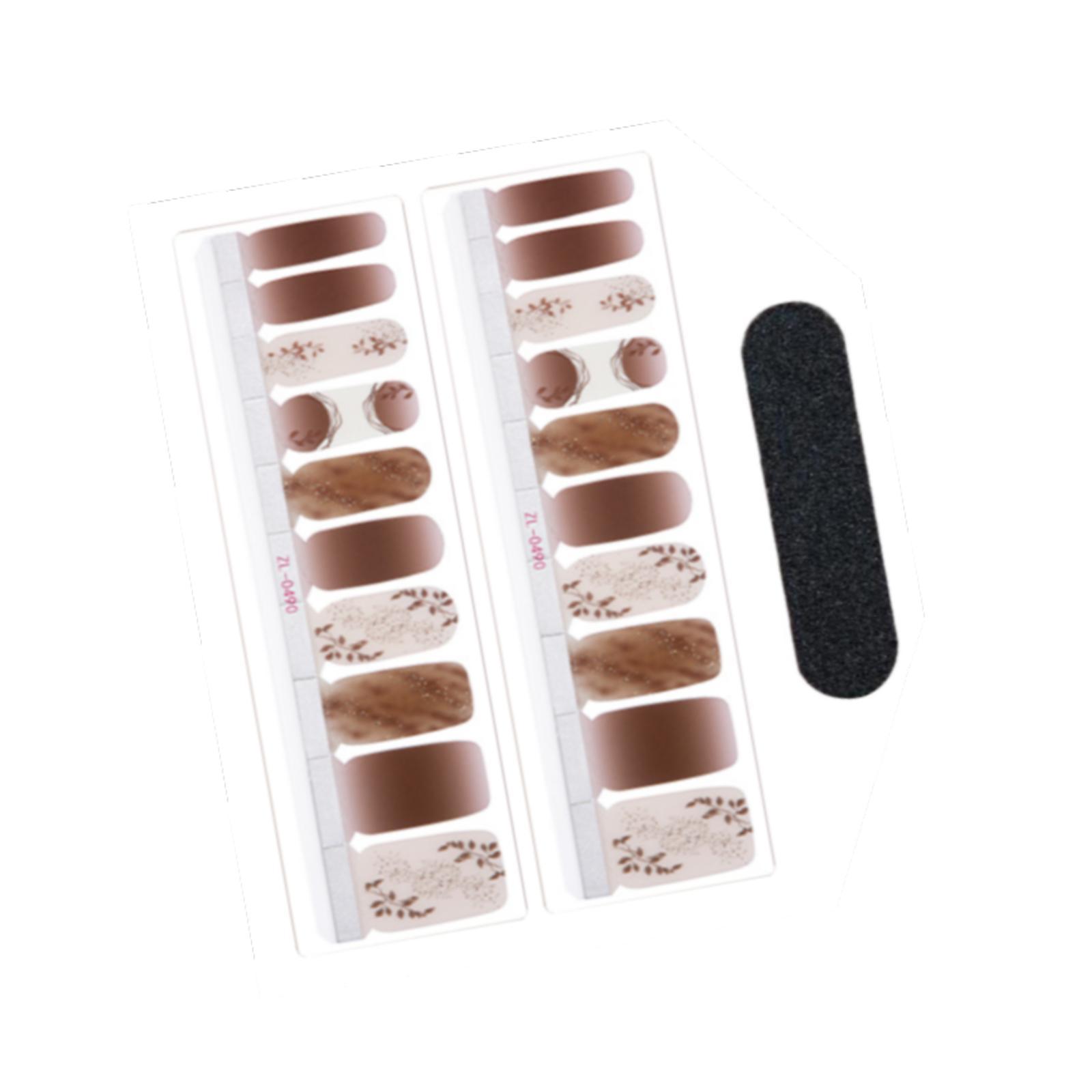 Ioensy - 20 Piezas De Calcomanías Artísticas Para Envolver Uñas Completas, Calcomanías Para Uñas De Cobertura Completa Para Salón, Hogar, Mujeres, Color Rojo