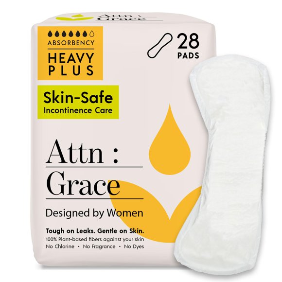 Almohadillas para incontinencia ATTN: GRACE Heavy Plus para mujer, paquete de 28