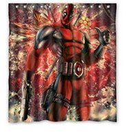 Pinghai - Cortina De Ducha Deadpool Con Ganchos (167 X 183 Cm)