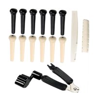 Magideal - 12X Pasadores De Puente De Guitarra Acústica, Pasadores De Guitarra, Herramienta De Extracción De Puente Portátil Con Extractor De Pasadores De Puente