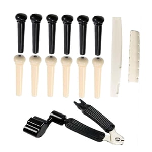 Magideal - 12X Pasadores De Puente De Guitarra Acústica, Pasadores De Guitarra, Herramienta De Extracción De Puente Portátil Con Extractor De Pasadores De Puente