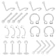 thumbnail image 1 of 24 retenedores transparentes para piercings de nariz, de plástico, flexibles, para labio, nariz, tabique, ceja, labio, labio, ceja, herradura, calibre para piercings de nariz., 1 of 7