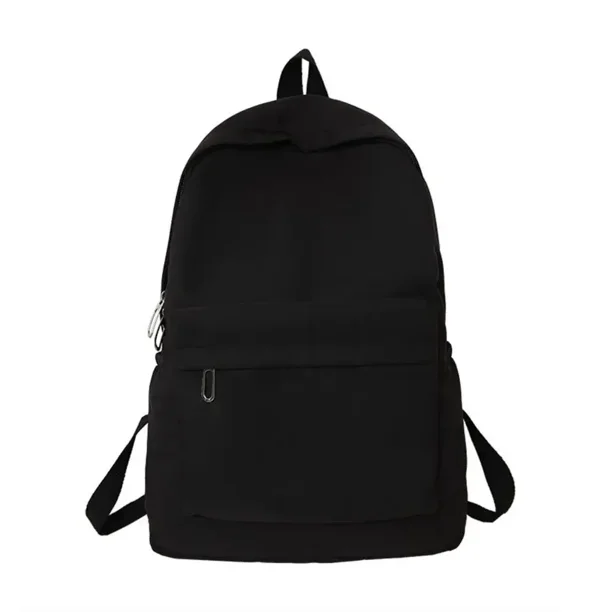 Fashion Zipper Solid Color Waterproof Backpack Students Casual Large Capacity Schoolbag Girl School Books Stationery Bags