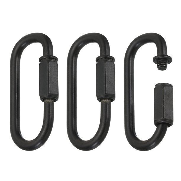 Conectores de cadena, clips ovalados de bloqueo de tornillo de enlace rápido de 4mm de grosor para luces colgantes de candelabro, negro, paquete de 3