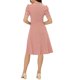 thumbnail image 3 of INSPIRE CHIC Vestido Midi Vintage para Mujeres 2024 Trabajo Vestidos con Cuello Peter Pan S Rosa, 3 of 6