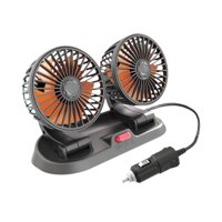 Ioensy - Ventilador De Refrigeración Genérico Para Coche, Silencioso, Potente, Doble Cabezal Para Carro, Rv, Salpicadero De Coche, Color Naranja