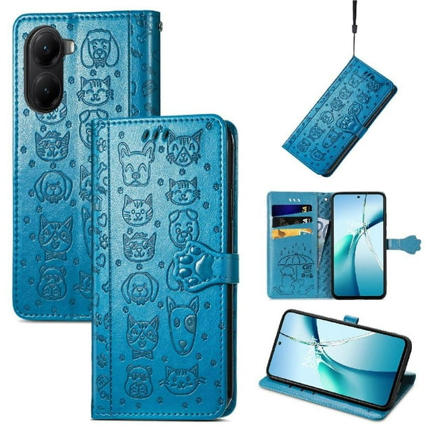 Funda Cartera FOXDOCK para Xiaomi Poco X7 Pro , Flip PU con Relieve de Gatos y Perros, Tarjetero y Soporte