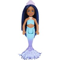 Muñeca Barbie Mermaid Chelsea Con Cabello Azul Medianoche Y