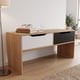 thumbnail image 3 of Mesa de Centro 100x50x42 cm Nórdica Bicolor Madera Claro y Negro 2 Cajones, 3 of 6