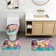 thumbnail image 2 of Día Soleado Juego de 3 alfombras de baño de coral fleece: tapete de baño + alfombra de inodoro en forma de U + funda de tapa de inodoro en forma de O, 2 of 6