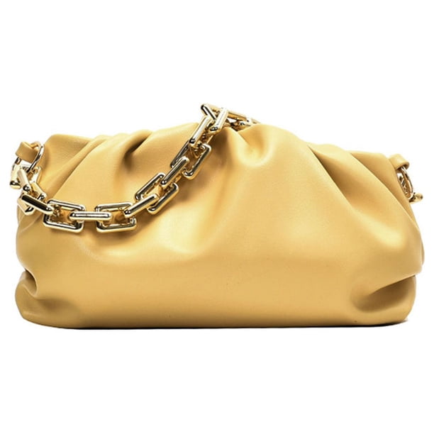 Bolso de cadena para mujer, cartera tipo sobre con forma de nube, bolso de hombro plisado, bolso de cadena