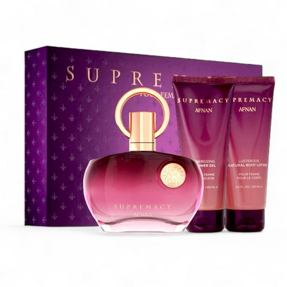 Supremacy Purple for Women 3 PCS Set: EDP Perfume Perfume 3.4 oz/100 ml + Body Lotion + Shower Ge