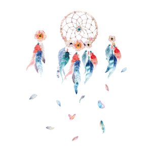 Magideal - Hermosa Calcomanía De Pared Con Red De Ensueño, Calcomanías Coloridas Con Red De Ensueño, Calcomanía De Fondo De Pvc, Calcomanías De Pared Con Plumas 90 Cm X 30 Cm