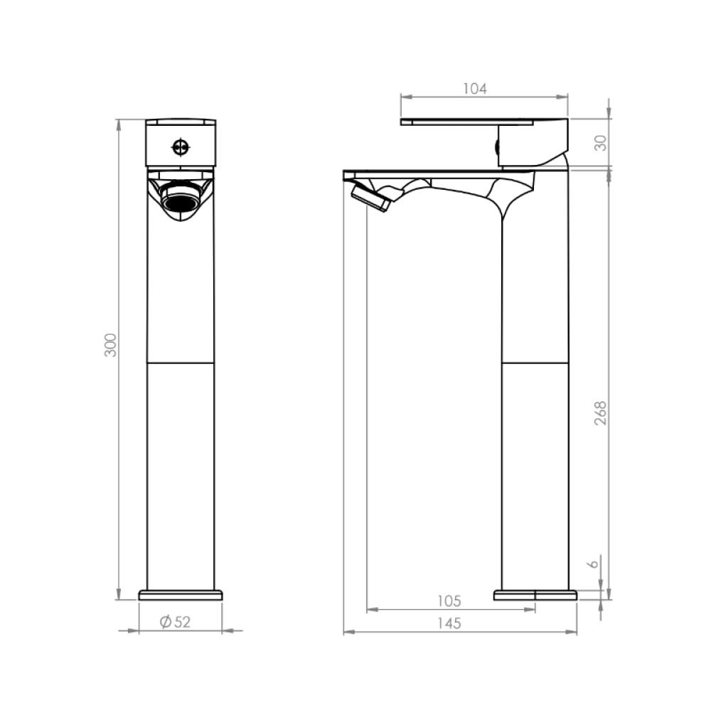 Stretto - Monomando Lavamanos Alto Lucca