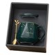 thumbnail image 1 of Taza De Cerámica Taza De Taza De Leche De Té Esmerilado Suave Con Cuchara Y Tapa Para Ni?os Verde, 1 of 5