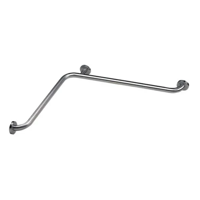 Taumm - Barra De Seguridad Baño 3 Apoyos 90° Horizontal Esquinera Color Plateado