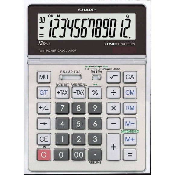Calculadora Sharp VX2128V portátil de escritorio y de mano de 12 dígitos