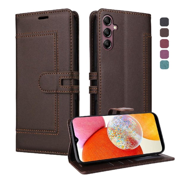 Premium Wallet Case for Samsung Galaxy A54 5G with Card Slots & Kickstand, Flip Cover Brown