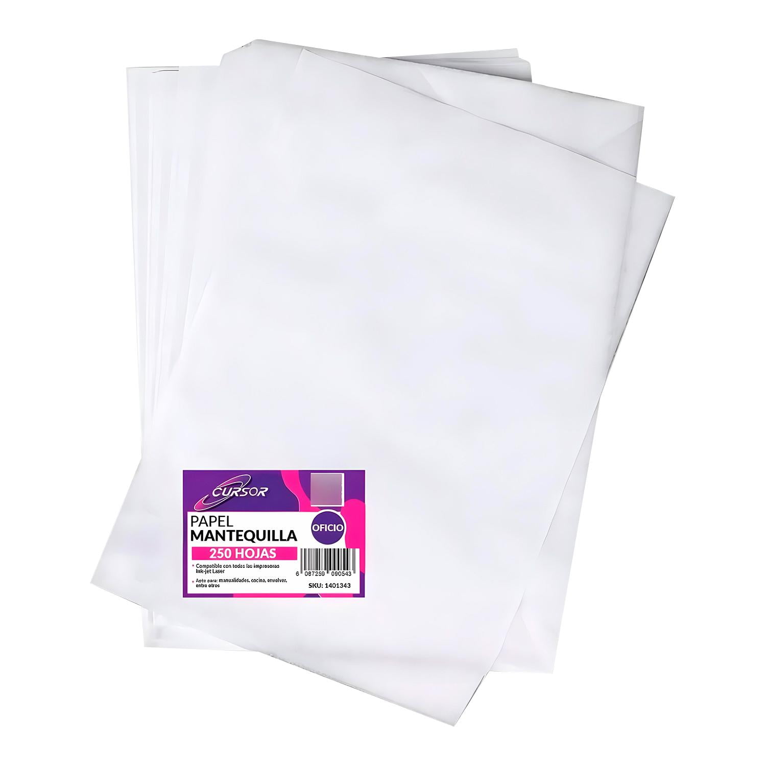 Cursor - Papel Mantequilla Antigrasa 250 Hojas Oficio Imprimible