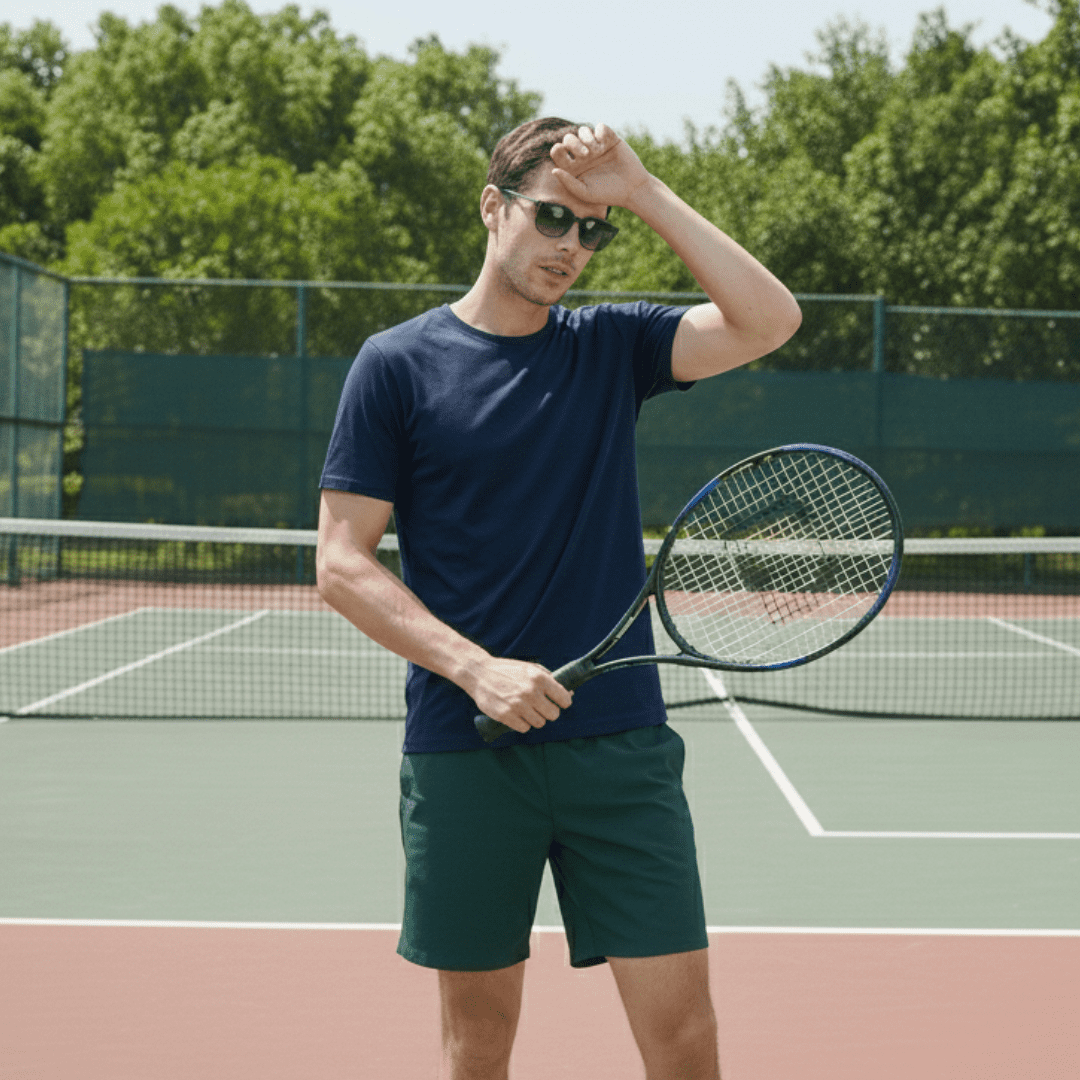 T-world - Polera Hombre Trekking Dryfresh Smooth Uv Manga Corta Azul