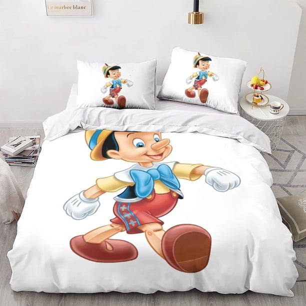 Cartoon Pinocchio Bed Cover Set, Hot Sale Duvet Bed Linen ,3d Children Bedding Set,3-Piece1Bed Cover,King Size,Children's Gift Bed Sheets