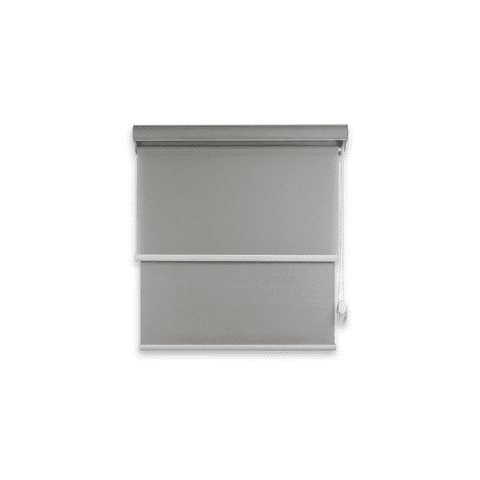 Safe Home Chile - Cortina Roller Blackout Doble Tela Con Cenefa 120X240 Gris Jaspeada