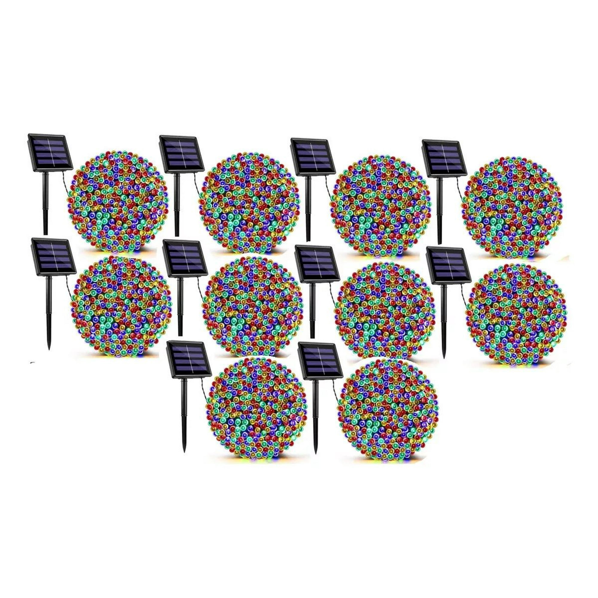 Shop E-home - Guirnalda Navideña Pack X 10 Solar 10 Metros 100 Led Colores