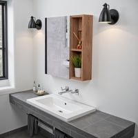 Tuhome - Botiquin Para Baño Labelle 49.7X45X12.5 Cm Miel Con Espejo