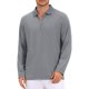 thumbnail image 5 of INSPIRE CHIC Camisas Polo Texturizadas para Hombre de Manga Larga con Cremallera Cuarto para Golf XL Gris, 5 of 6