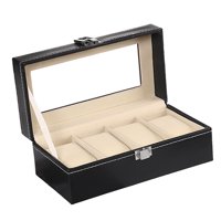 Ioensy - Caja De Reloj, Caja De Exhibición De Joyas Con Cerradura, Organizador De Relojes Con 4 Ranuras