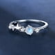 thumbnail image 2 of High Quality 925 Sterling Silver Ring with Round Moonstone and Cute Star Design - Perfect for Daily Outfits and Multi-Sizes, 2 of 4