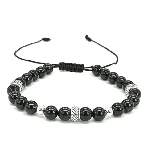 Genérico - Pulsera Turmalina Negra Plata Energía Positiva + Caja