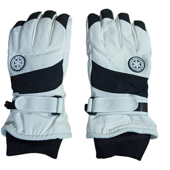 Guantes Térmicos Invierno Ski, Nieve, Unisex, Talla M Blanco/Negro