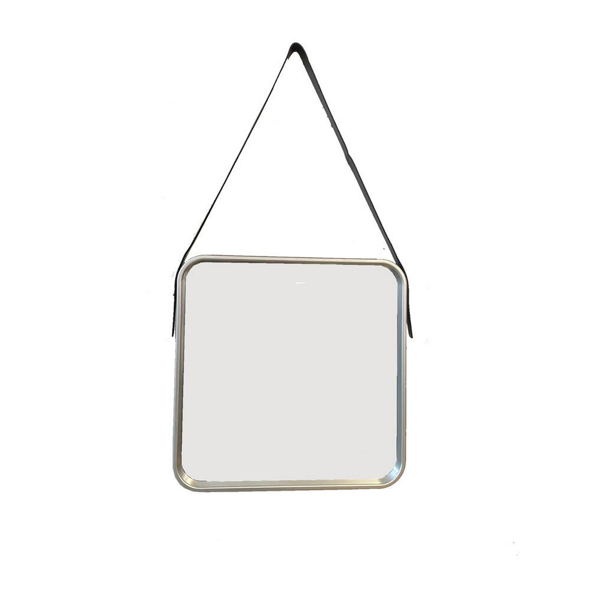 Vgo - Espejo Decorativo Para Colgar Cuadrado Con Correa 40 Cm