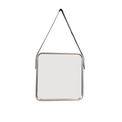 Vgo - Espejo Decorativo Para Colgar Cuadrado Con Correa 40 Cm