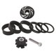thumbnail image 1 of Espaciador De Auriculares De Bicicleta De 1 1/8 Pulgadas Con Casquillo Superior Juego De Tuercas De Estrella Para Auriculares, Negro, 1 of 5