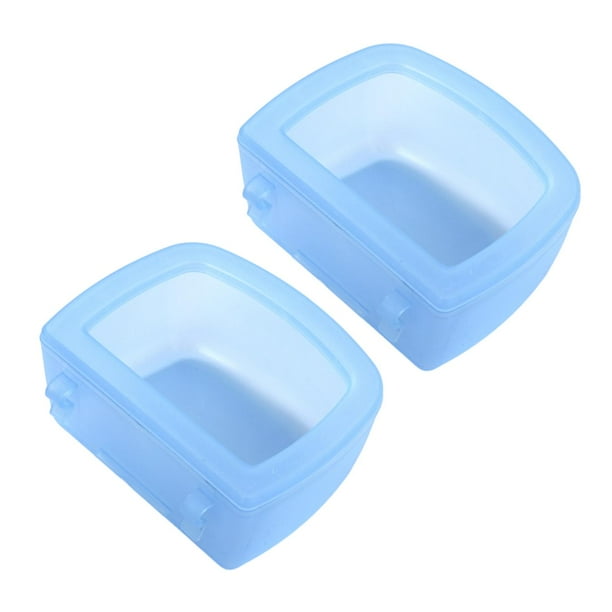 2 Cuencos Colgantes para Jaulas de Mascotas, Cuencos para Beber Y Agua, Fáciles de Montar para Jaulas de Alambre O Cajones para Gatos, Pájaros, Chinch Azul