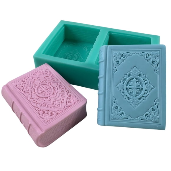 Molde de silicona I-BEST Libro de 2 cavidades con diseño floral