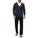 thumbnail image 2 of INSPIRE CHIC Suéteres de Punto con Botones y Bolsillos para Hombre de Cuello en V y Manga Larga Talla L Azul Marino, 2 of 5