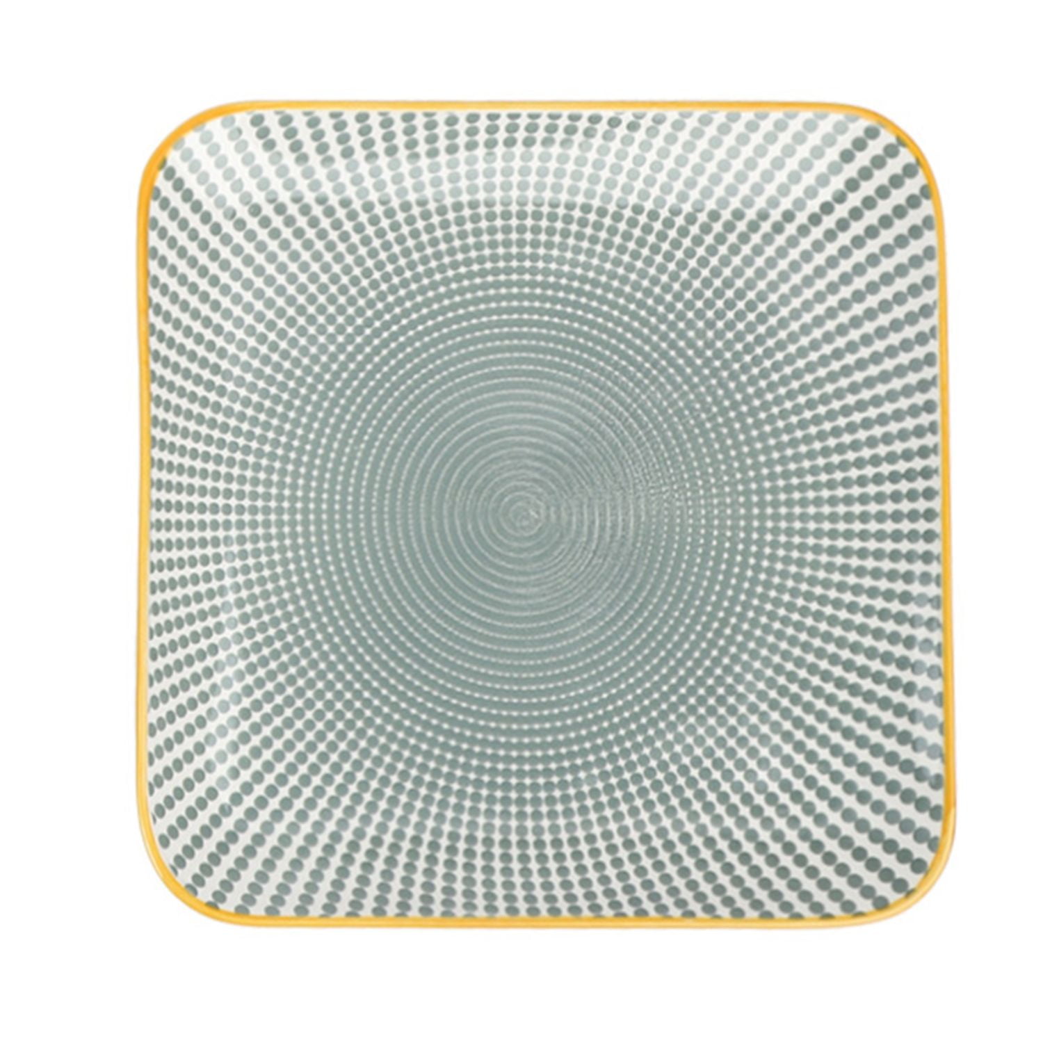 Homewell - Plato Loza Cuadrado Verde 26x2cm