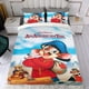 thumbnail image 4 of Un cuento americano Conjunto de sábanas temático, trío de piezas, cómodo y amigable con la piel, diseño único, regalo de decoración para el hogar para familiares, amigos y fans,173cm *218cm, 4 of 6