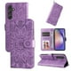 thumbnail image 1 of Funda tipo cartera FOXDOCK para Samsung Galaxy A55 , diseño girasol en relieve, cuero PU, cierre magnético, soporte y tarjetero, 1 of 5