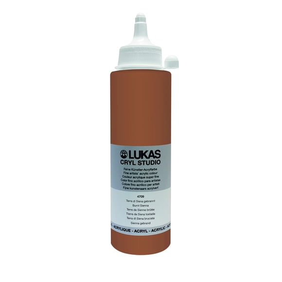 Pintura Acrílica Lukas Sienna Quemado - Botella de 250 ml