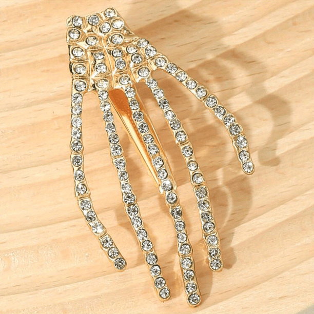 1pc Sparkling Halloween Skeleton Claw Hair Clip for Women and Girls - Perfect for Party and Costume Hair Accessories