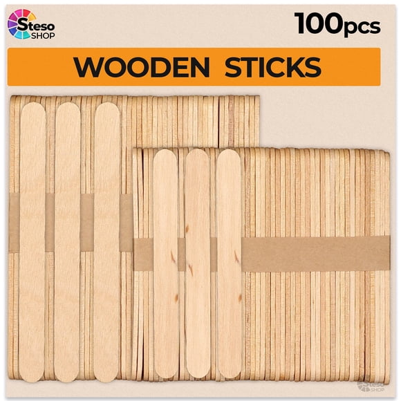 Palitos de madera para manualidades StesoSHOP 100 uds de tamaños variados