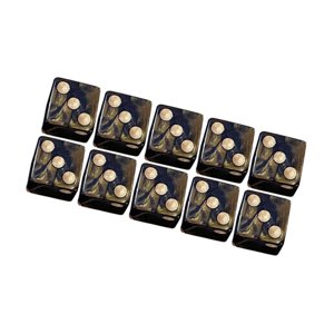 Magideal - 10Pcs Creative D4 Dices Dados De Juego De 4 Lados Para Role Play Toys Negro , Dorado