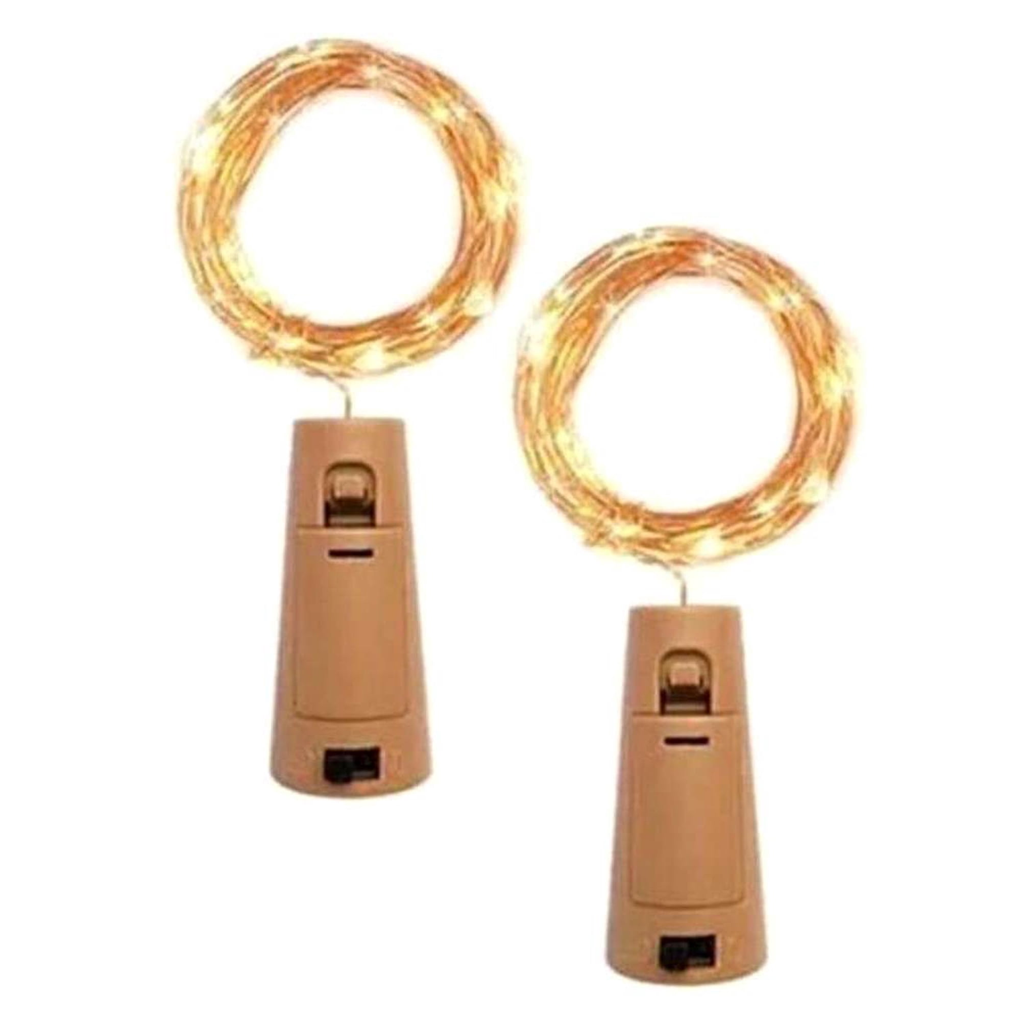 Gen - 2x Tira Led Maqueta Luz Arroz Corcho Botella Alambre A Pilas Amarillo